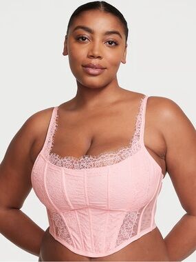 NWT Victoria's Secret Dream Angel Lace Corset Bra in Pink
